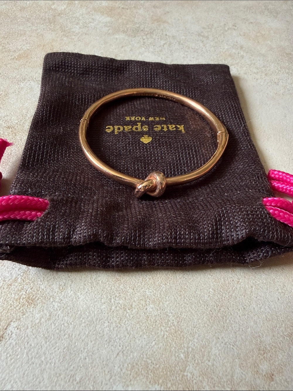 kate spade rose gold knot bangle bracelet